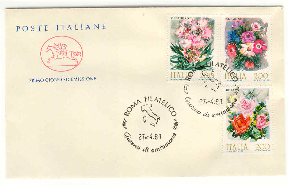 10831 - Italia - busta fdc con serie completa: Flora d