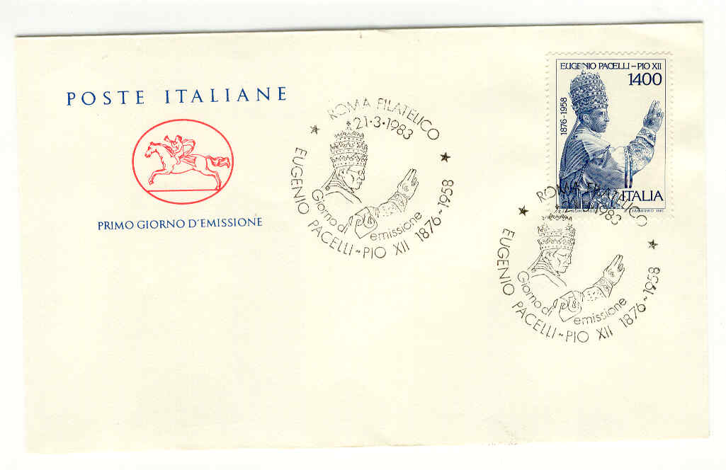 10939 - Italia - busta fdc con serie completa: 25 anniversario della morte di Papa Pio XII