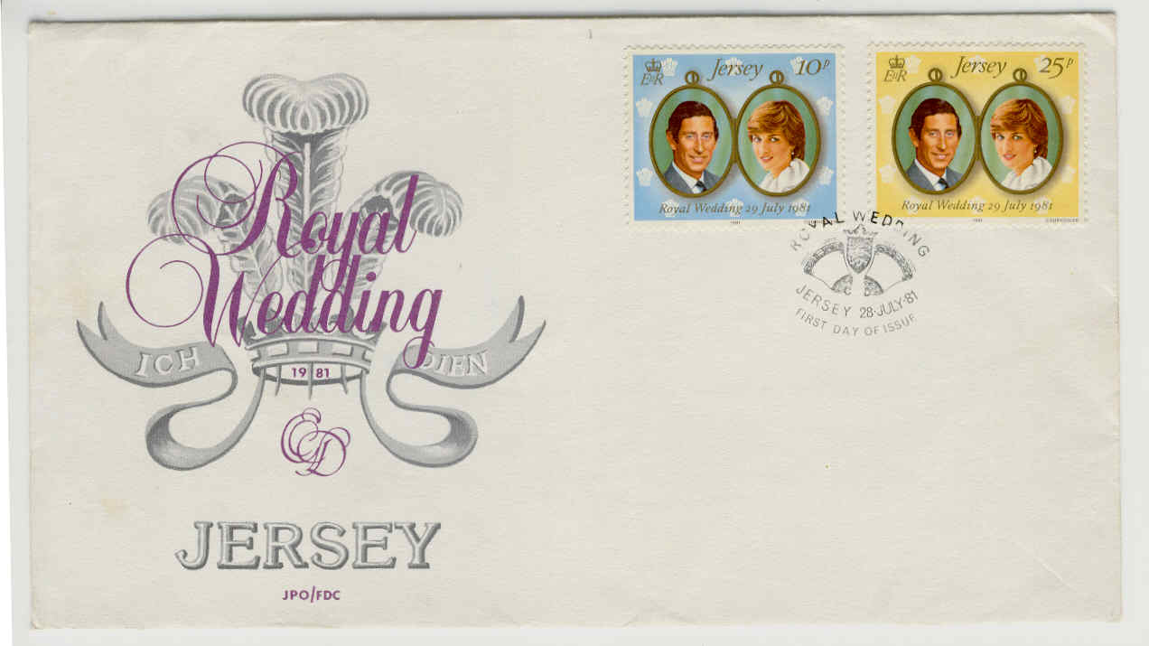 11219 - Jersey - busta fdc con serie completa: Matrimonio Reale tra Carlo e Lady D.