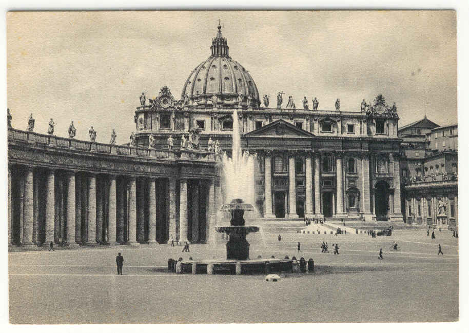 11364 - Vaticano - cartolina viaggiata 17.10.50 Facciata di S. Pietro