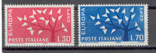 12704 - Italia - serie completa nuova: Europa Cept 1962