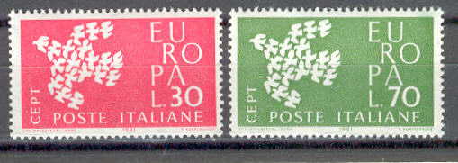12705 - Italia - serie completa nuova: Europa Cept 1961