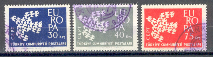 12981 - Turchia - serie completa usata: Europa CEPT 1961