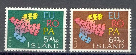 13398 - Islanda - serie completa nuova: Europa CEPT 1961