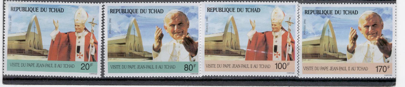 15030 - Ciad - serie completa nuova: Visita di S. S. Giovanni Paolo II