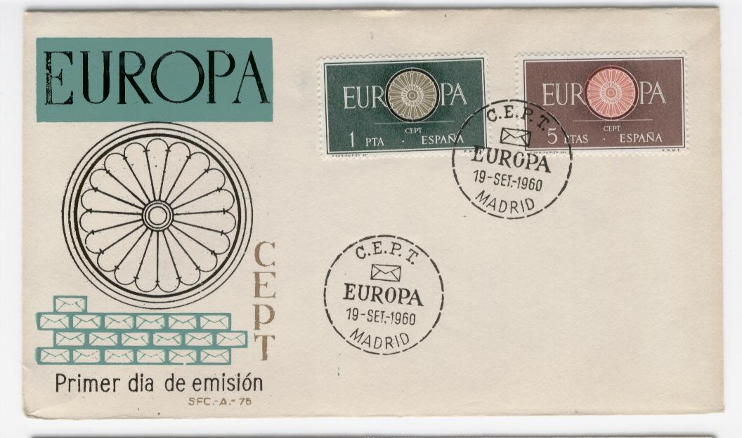 16316 - Spagna - busta fdc con serie completa: Europa CEPT 1960