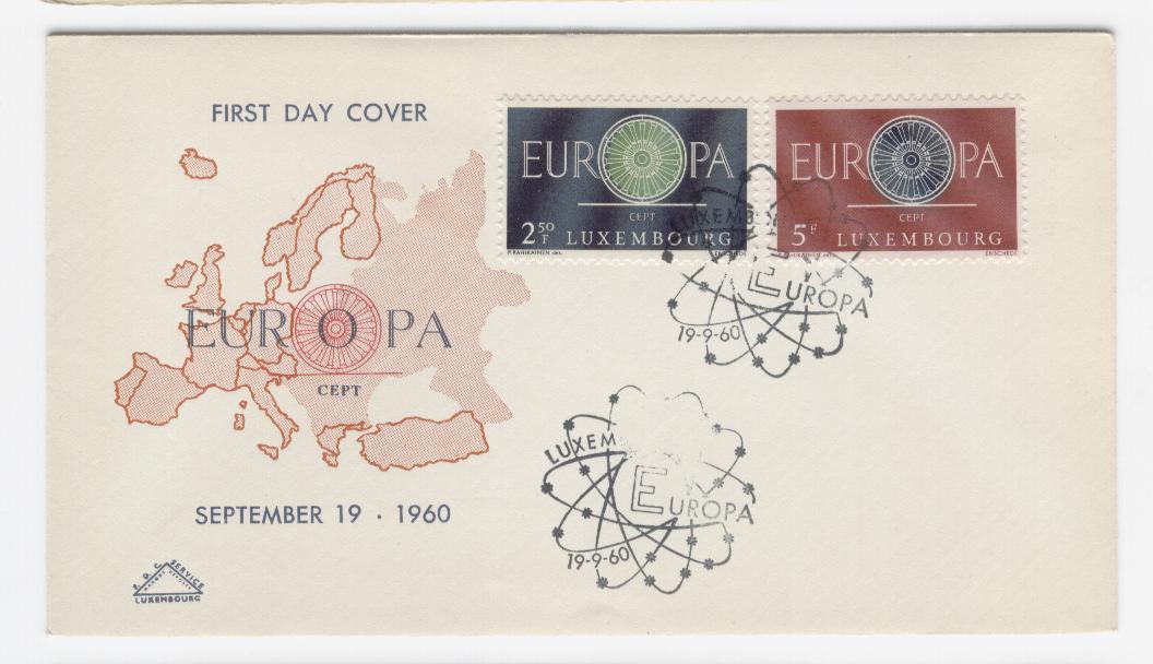 16317 - Lussemburgo - busta fdc con serie completa: Europa CEPT 1960