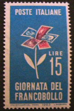16899 - 1963 - V Giornata del francobollo. Unif.n.973 **