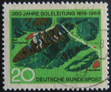 17134 - 1969 - 350 ann.rio della condotta d acqua salata Bad Reichenhall - Traunstein. YT. n.465 us.