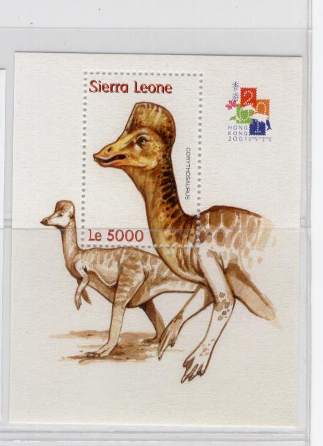 17829 - Sierra Leone  - foglietto nuovo - Dinosauri