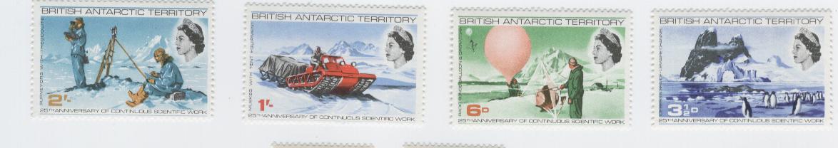 17988 - British Antartic Territory - serie completa nuova: 25anniversario del lavoro scientifico svolto