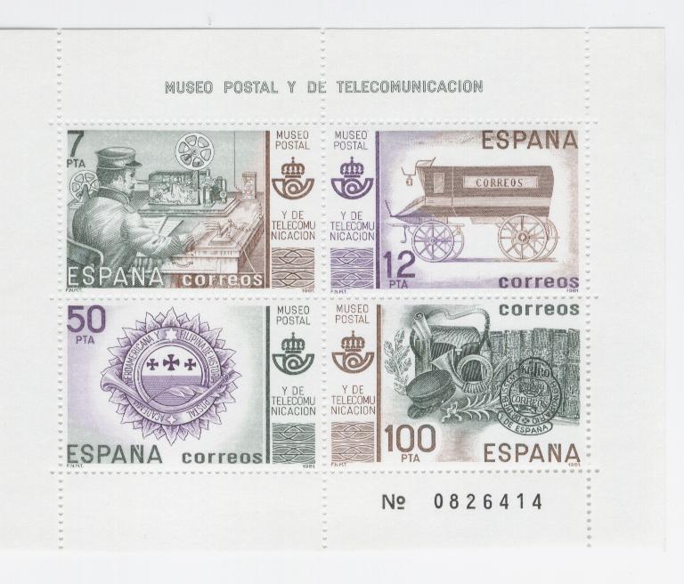 18703 - Spagna - foglietto nuovo: Museo postale e delle telecomunicazioni
