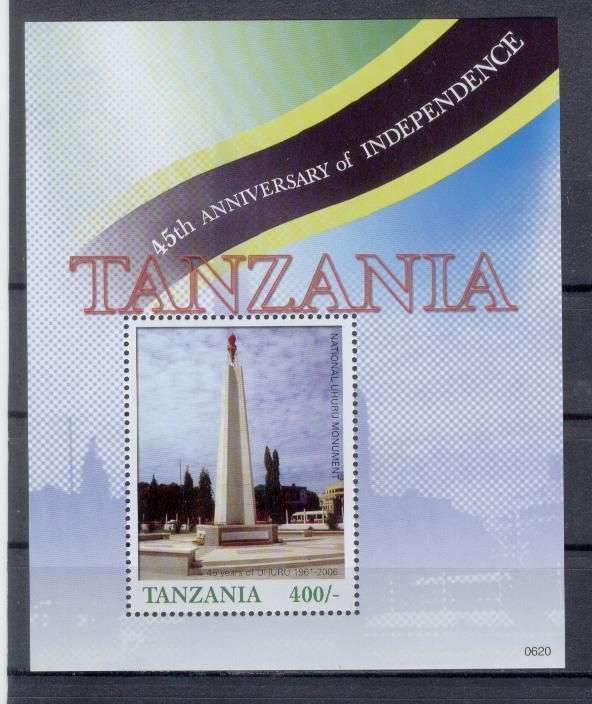 18768 - Tanzania - foglietto nuovo: 45° anniversario dell indipendenza