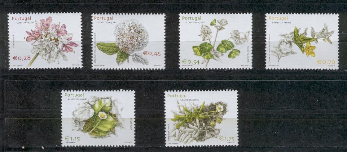19310 - Portogallo - serie completa nuova: fiori dell Azzorre