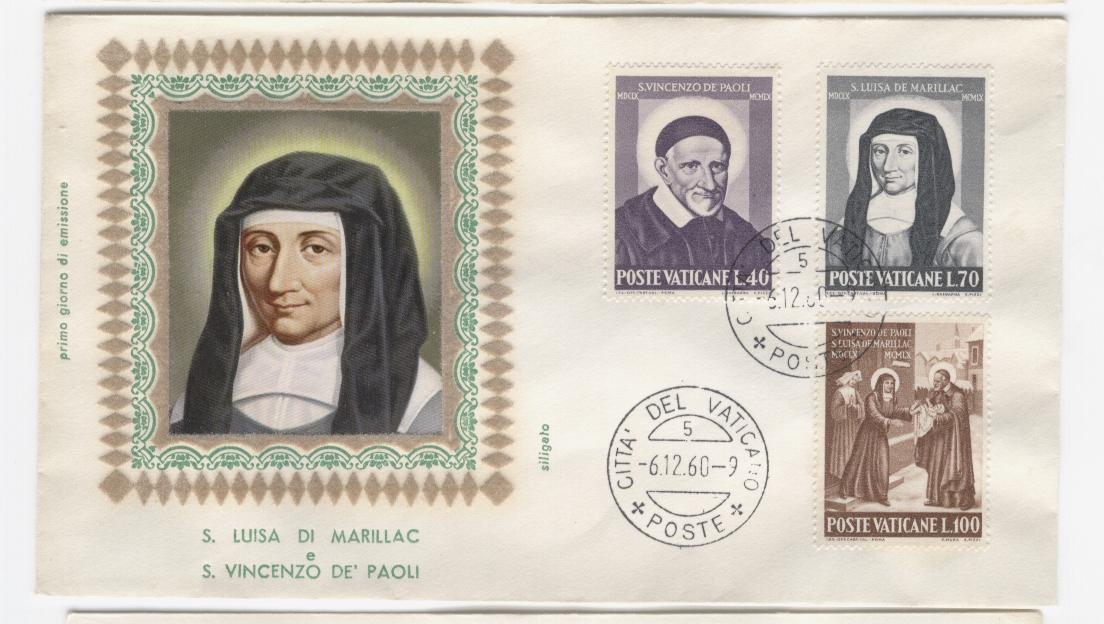 19313 - Vaticano - busta fdc con serie completa: 3 centenario morte di San Vincenzo  e Santa Luisa