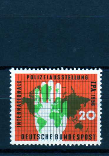 19433 - GERMANIA - 1956 - Police exposition cat. 116 serie cpl. 1v. nuovi** perfetti