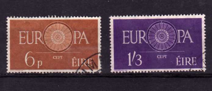 19445 - IRLANDA - 1960 Europa Cept serie cpl. 2v. usati perfetti