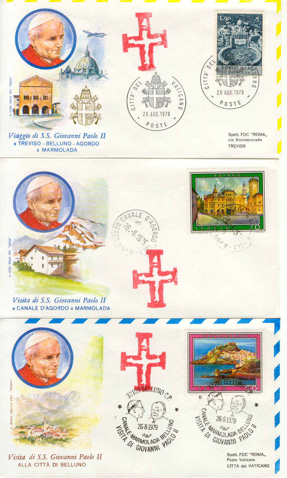 1945 - Viaggio di Giovanni Paolo II a: Trviso-Belluno-Agordo e Marmolada; Canale D