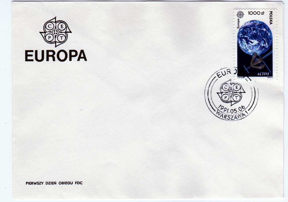 19453 - POLONIA -1991 - Europa Cept, 1000 Zl. serie cpl. 1v. su busta FDC