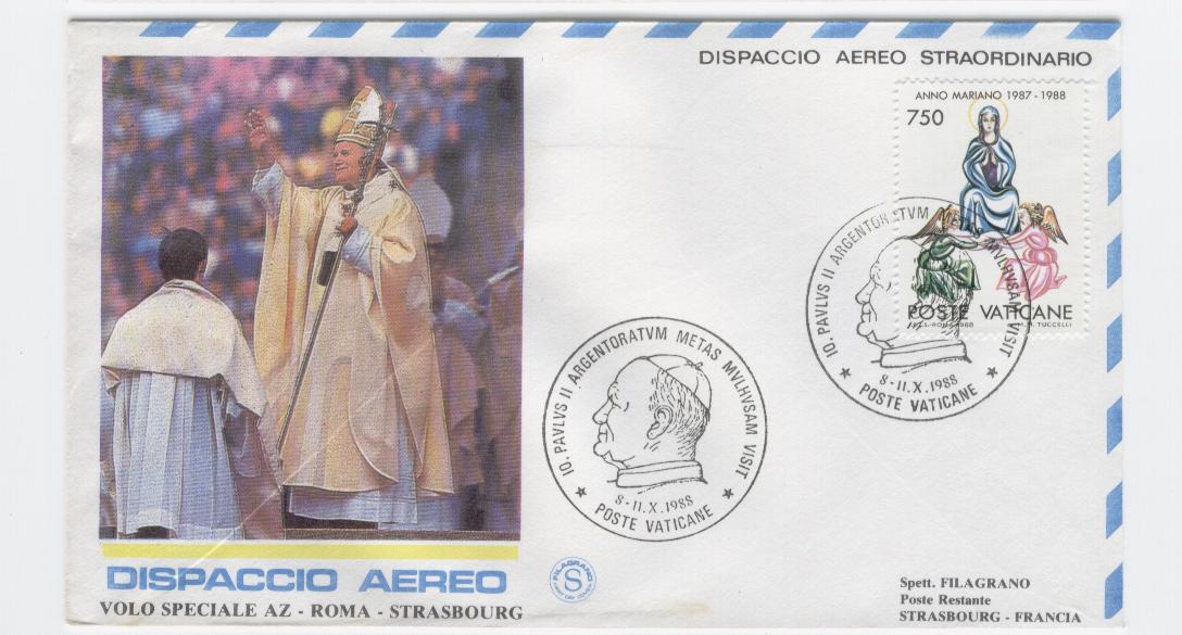19709 -  Viaggio di S.S. Giovanni Paolo II al Consiglio Europeo di Strasburgo - 1988 -