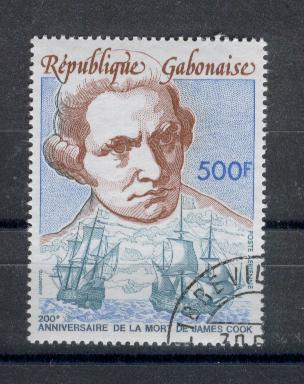 20026 - Gabon - francobollo usata: 200 anniversario della morte di James Cook