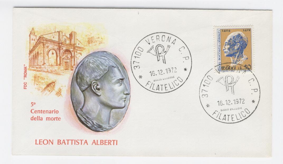 20235 - Italiia - busta fdc con serie completa: 5 centenario della morte di Leon Battista Alberti