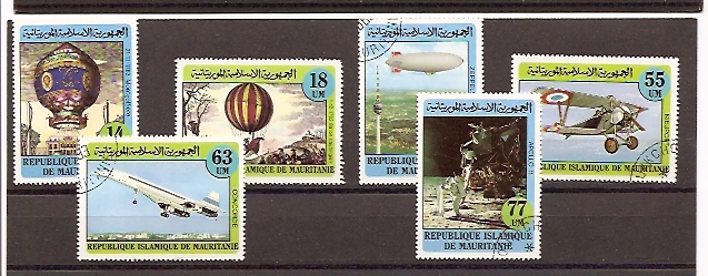 20334 - Mauritania - serie completa usata: storia dell aviazione