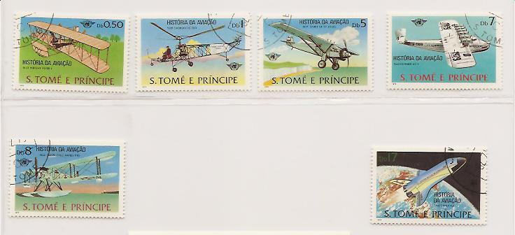 20536 - Sao Tome - serie compelta usata: Storia dell aviazione