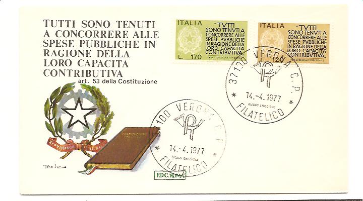 20720 - Italia - busta fdc con serie completa: Popaganda per la fedelt contributiva