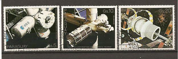 31399 - Paraguay - serie completa usata di posta aerea: Progetto di stazione spaziale