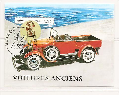 20962 - Benin - foglietto usato: Automobili d epoca - Ford