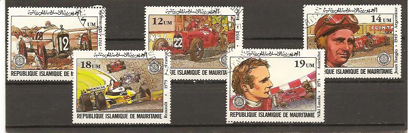 21025 - Mauritania - serie completa usata: 75 anniversario del Grand Prix di Francia