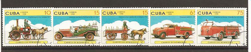 26788 - Cuba - serie completa usata: Mezzi storici dei Pompieri