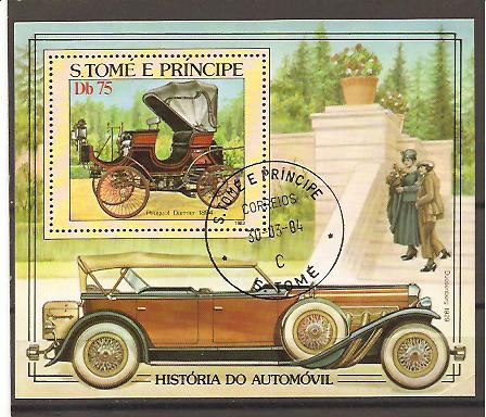 27363 - Sao Tome - foglietto usato: Storia dell automobile