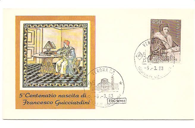 21140 - Italia - busta fdc con serie completa: 5 centenario della nascita di Francesco Guicciardini. Storico