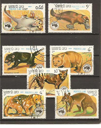 21304 - Laos - serie completa usata: Fauna australiana