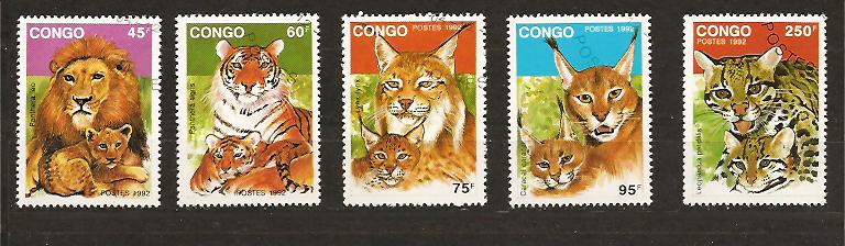 21400 - Congo - serie completa usata: Felini