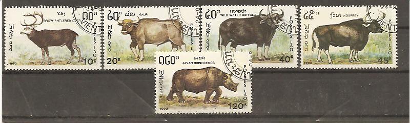 21583 - Laos - serie completa usata: Grandi bovini asiatici
