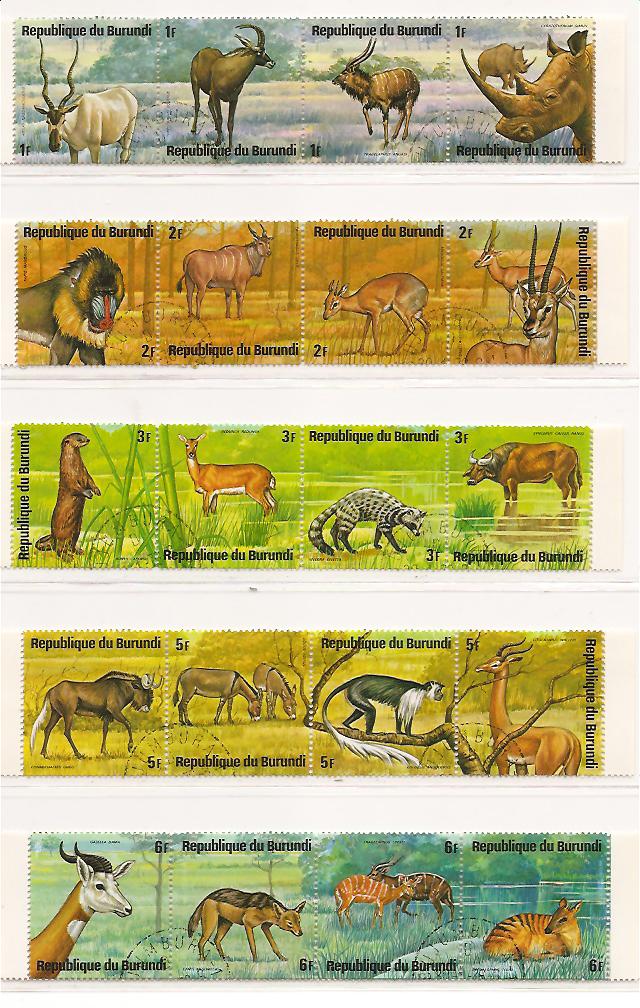 21919 - Burundi - serie completa usata: Animali selvatici 24valori - non visibile x intero