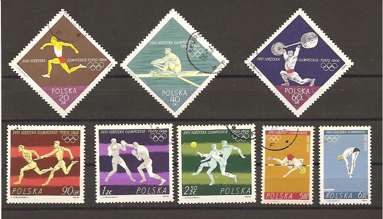 21975 - Polonia - serie completa usata: Olimpiadi di Tokyo 1964