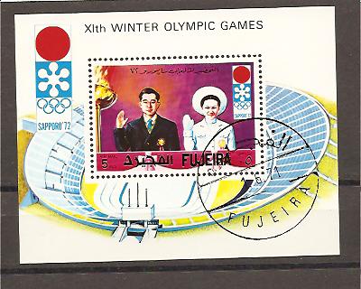 22148 - Fujeira - foglietto usato: Olimpiadi invernali di Sapporo 1972