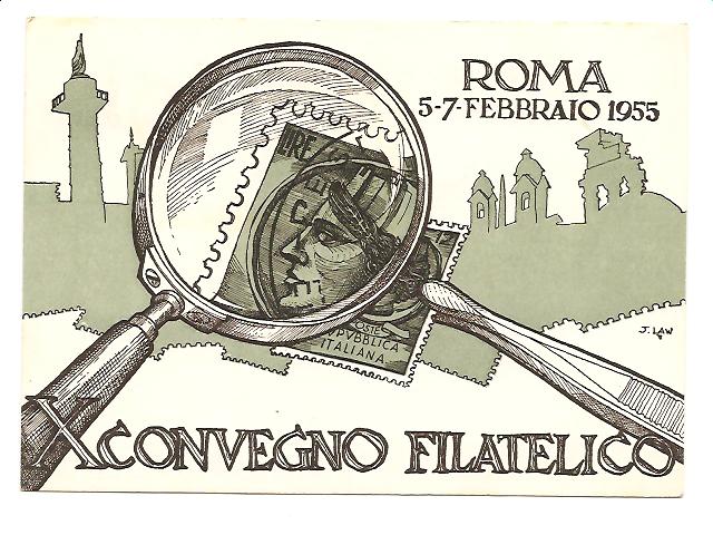 22151 - Cartolina  commemorativa viaggiata con annullo speicale: X Convegno filatelico nazionale 1955