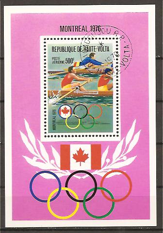 22192 - Alto Volta - foglietto usato: Giochi Olimpici di Montreal 1976