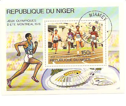 22196 - Niger - foglietto usato: Giochi Olimpici di Montreal 1976