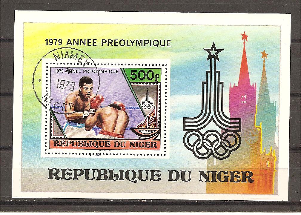 22527 - Niger - foglietto usato: Olimpiadi di Mosca 1980