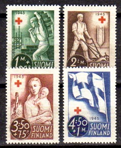 22583 - Finlandia . 1945 serie completa 4 valori - Croce Rossa
