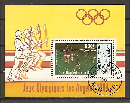 22600 - Alto Volta - foglietto usato: Olimpiadi di Los Angeles 1984