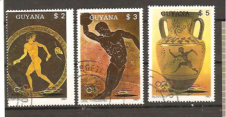 37177 - Guyana - serie completa usata: Olimpiadi di Seul 1988 - reperti