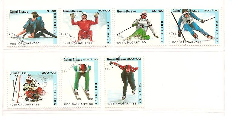 22901 - Guinea Bissau - serie completa usata: Olimpiadi di Calgary 1988
