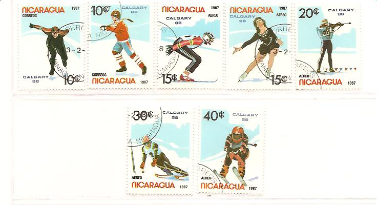 22902 - Nicaragua - serie completa usata: Olimpiadi di Calgary 1988